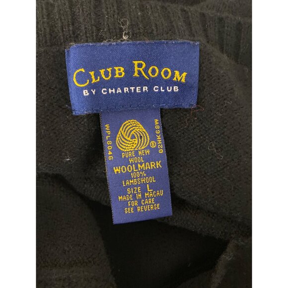 Vintage Club Room By Charter Club Woolmark Lambswool Black Sleeveless Sweater - Picture 9 of 10